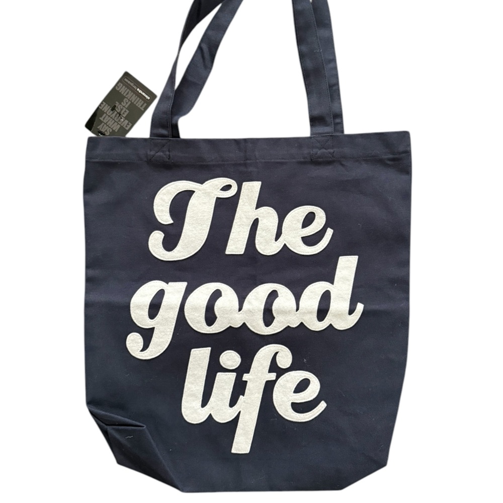 Alexandra Ferguson Navy Canvas "The Good Life" Tote Bag